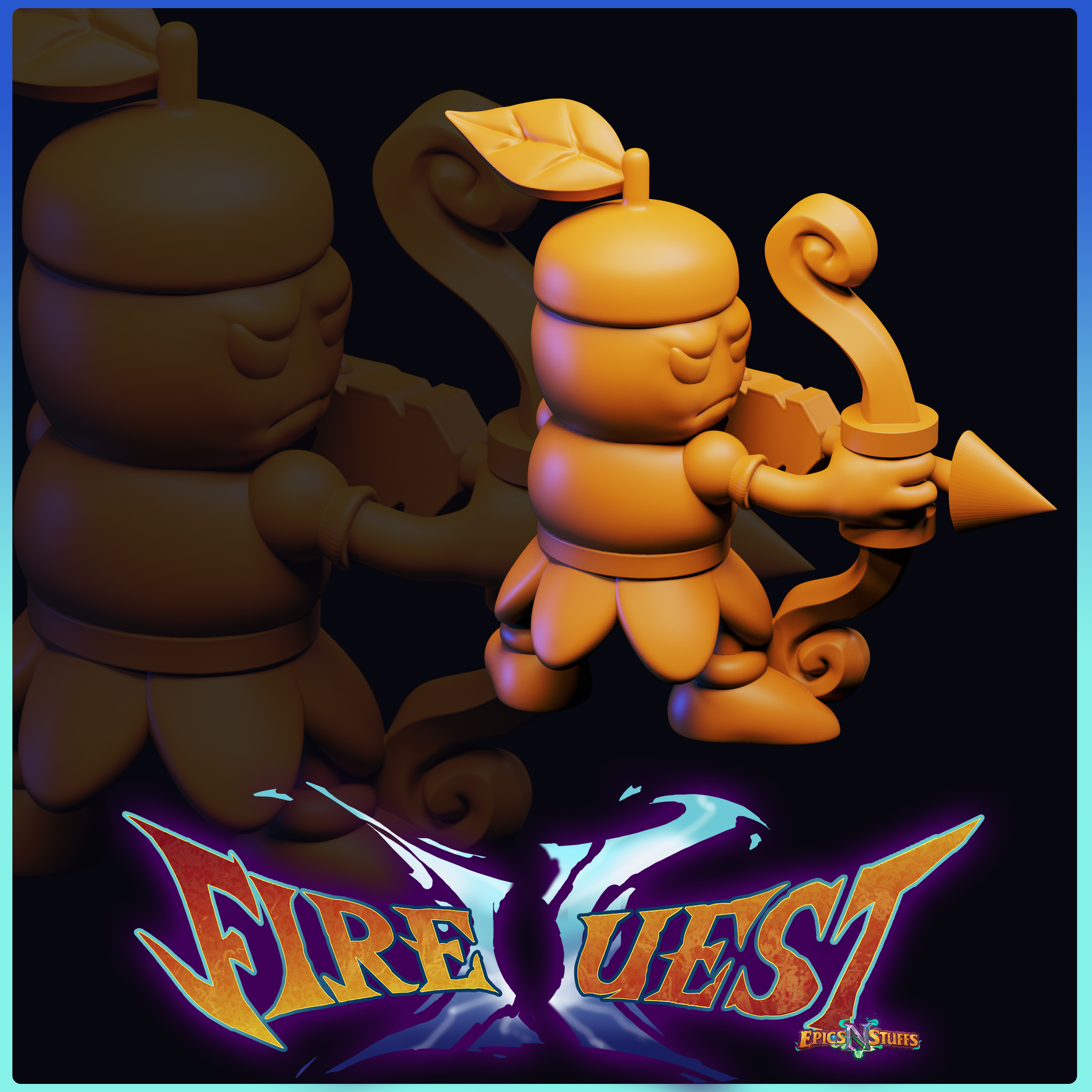 Nut Archer, Fire Quest II Miniature/Statue - Pre-Supported